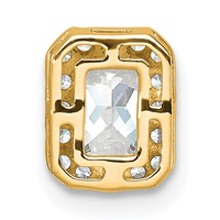 14K White Gold 0.20 Carat Lab Grown Diamond VS SI+ G+ 1 Carat Radiant Center Semi Mount Chain Slide Pendant view 3