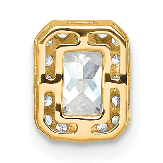 14k 1/5 carat Lab Grown Diamond VS/SI+ G+ 1 carat Radiant Center Semi Mount Chain Slide Pendant