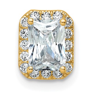 14k 1/5 carat Lab Grown Diamond VS/SI+ G+ 1 carat Radiant Center Semi Mount Chain Slide Pendant