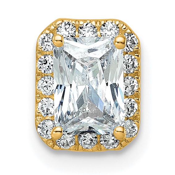 14k 1/5 carat Lab Grown Diamond VS/SI+ G+ 1 carat Radiant Center Semi Mount Chain Slide Pendant