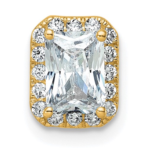 14K Yellow Gold 1.20 Carat Certified Lab Grown Diamond VS SI+ G+ Radiant Complete Halo Necklace, 18"