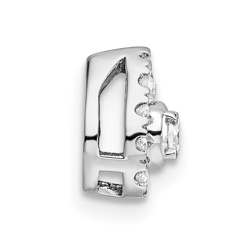 14k White Gold 1/3 carat Lab Grown Diamond VS/SI+ G+ Complete Pear Chain Slide Pendant