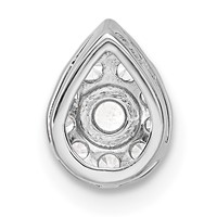 14K White Gold 0.33 Carat Lab Grown Diamond VS SI+ G+ Complete Pear Chain Slide Pendant view 3