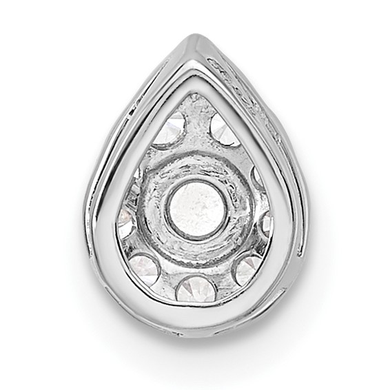 14k White Gold 1/3 carat Lab Grown Diamond VS/SI+ G+ Complete Pear Chain Slide Pendant