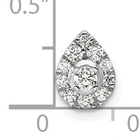 14K White Gold 0.33 Carat Lab Grown Diamond VS SI+ G+ Complete Pear Chain Slide Pendant view 4