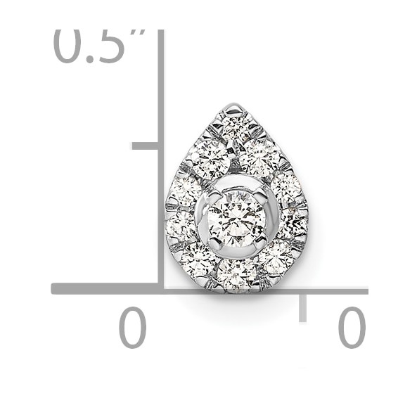 14k White Gold 1/3 carat Lab Grown Diamond VS/SI+ G+ Complete Pear Chain Slide Pendant