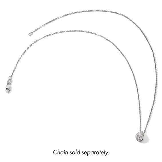 14k White Gold 1/3 carat Lab Grown Diamond VS/SI+ G+ Complete Pear Chain Slide Pendant