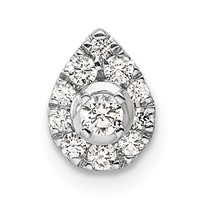 14K White Gold 0.33 Carat Lab Grown Diamond VS SI+ G+ Complete Pear Chain Slide Pendant view 1