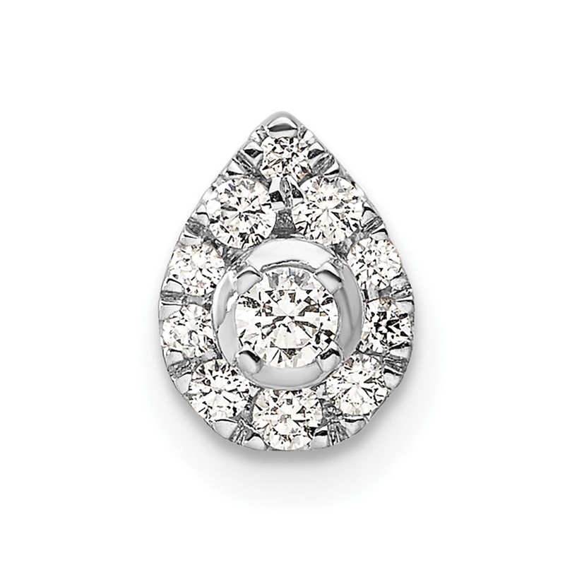 14k White Gold 1/3 carat Lab Grown Diamond VS/SI+ G+ Complete Pear Chain Slide Pendant