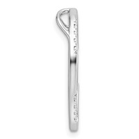 14K White Gold 0.12 Carat Lab Grown Diamond VS SI+ G+ Complete Oval Chain Slide Pendant view 2