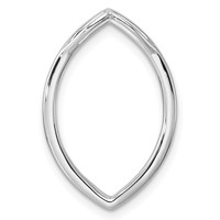 14K White Gold 0.12 Carat Lab Grown Diamond VS SI+ G+ Complete Oval Chain Slide Pendant view 3