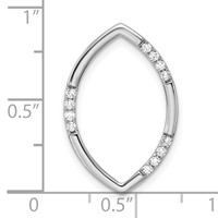 14K White Gold 0.12 Carat Lab Grown Diamond VS SI+ G+ Complete Oval Chain Slide Pendant view 4