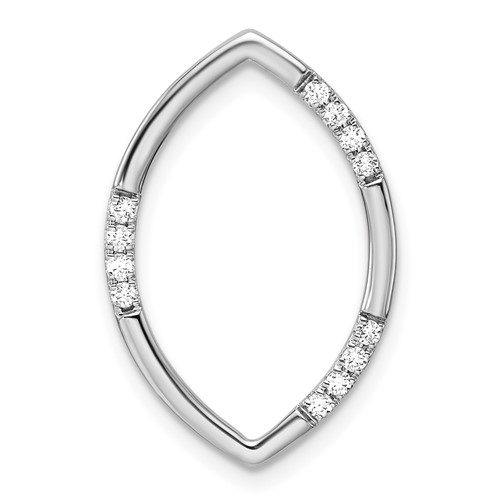 14K White Gold 0.12 Carat Lab Grown Diamond VS SI+ G+ Complete Oval Chain Slide Pendant