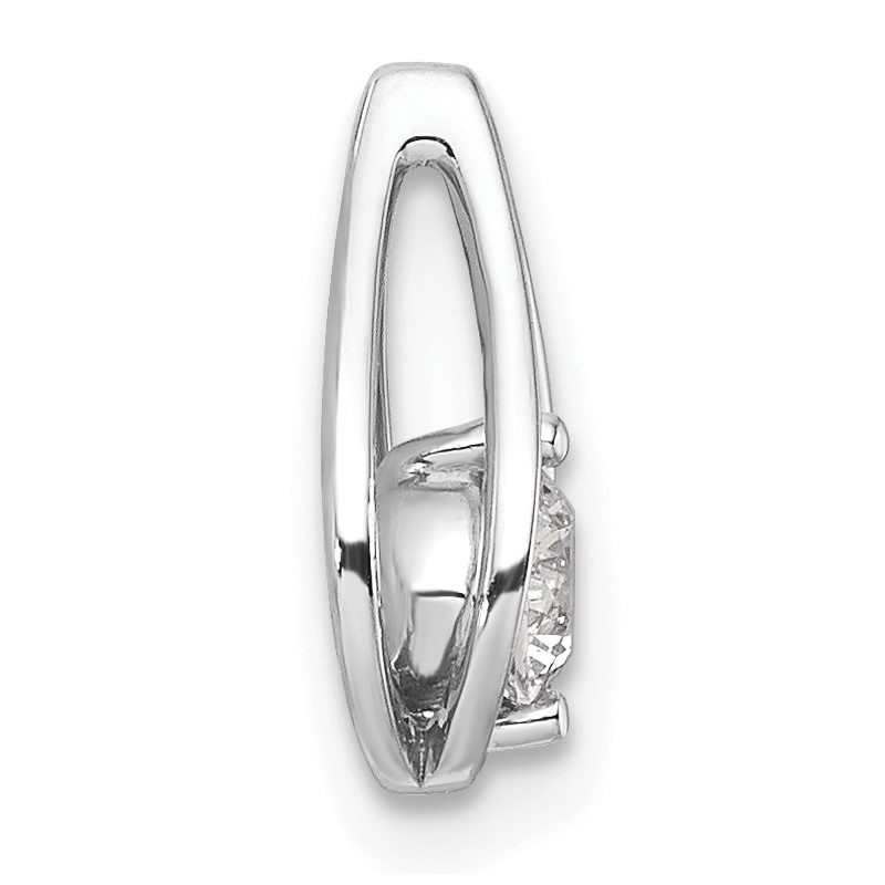 14k White Gold 1/4 carat Lab Grown Diamond VS/SI+ G+ Complete Teardrop Chain Slide Pendant