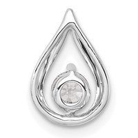14K White Gold 0.25 Carat Lab Grown Diamond VS SI+ G+ Complete Teardrop Chain Slide Pendant view 3