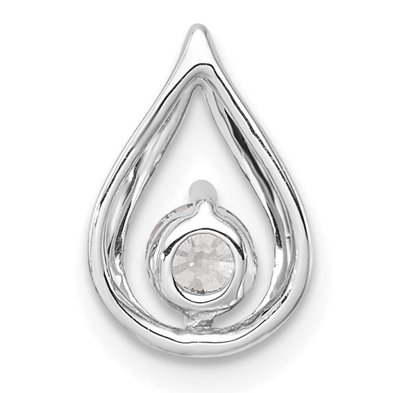 14k White Gold 1/4 carat Lab Grown Diamond VS/SI+ G+ Complete Teardrop Chain Slide Pendant