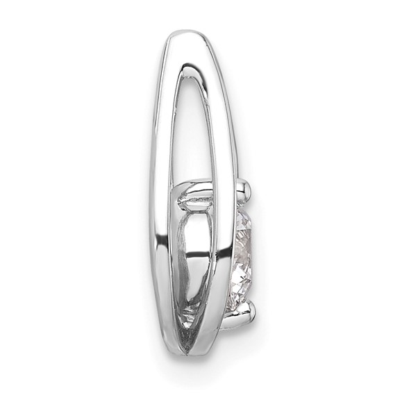 14k White Gold 1/2 carat Lab Grown Diamond VS/SI+ G+ Complete Teardrop Chain Slide Pendant