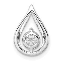 14K White Gold 0.50 Carat Lab Grown Diamond VS SI+ G+ Complete Teardrop Chain Slide Pendant view 3