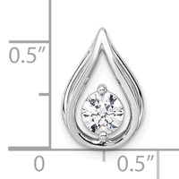 14K White Gold 0.50 Carat Lab Grown Diamond VS SI+ G+ Complete Teardrop Chain Slide Pendant view 4