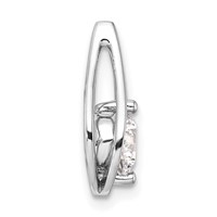 14K White Gold 0.75 Carat Lab Grown Diamond VS SI+ G+ Complete Teardrop Chain Slide Pendant view 2