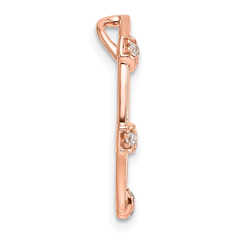 14k Rose Gold 1/10 carat Lab Grown Diamond VS/SI+ G+ Oval Chain Slide Pendant