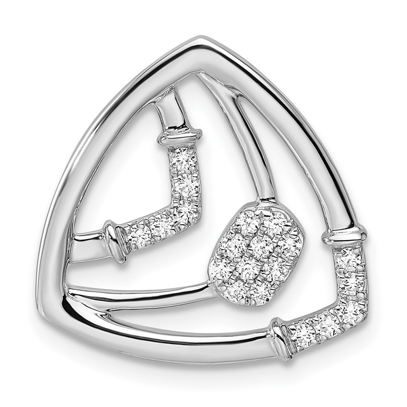 14K White Gold Lab Grown Diamond VS/SI+ G+ Triangle Chain Slide