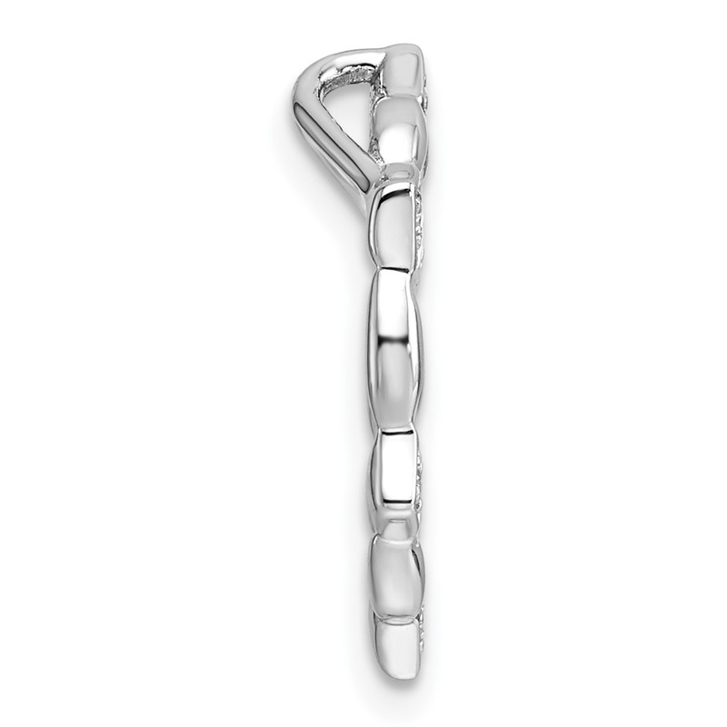 14K White Gold Lab Grown Diamond VS/SI+ G+ Round Chain Slide