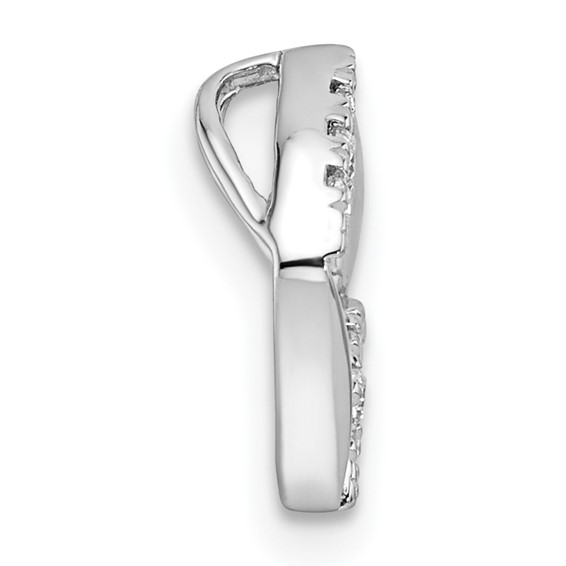 14k White Gold 1/15 carat Lab Grown Diamond VS/SI+ G+ Complete Square Chain Slide Pendant
