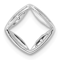 14K White Gold 0.07 Carat Lab Grown Diamond VS SI+ G+ Complete Square Chain Slide Pendant view 3