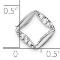 14K White Gold 0.07 Carat Lab Grown Diamond VS SI+ G+ Complete Square Chain Slide Pendant view 4