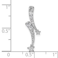 14K White Gold 0.25 Carat Lab Grown Diamond VS SI+ G+ Shooting Star Chain Slide Pendant view 4