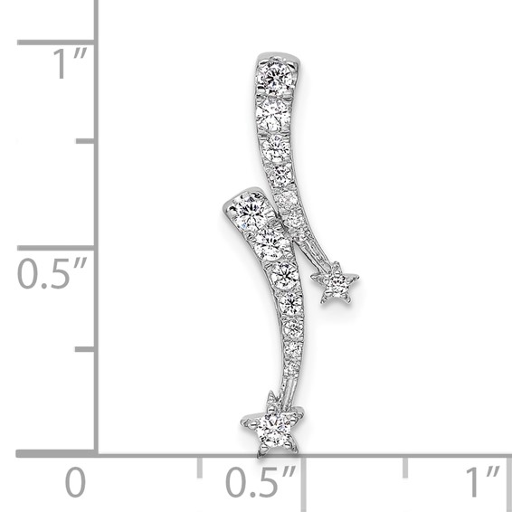 14k White Gold 1/4 carat Lab Grown Diamond VS/SI+ G+ Shooting Star Chain Slide Pendant