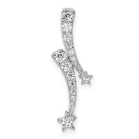 14K White Gold 0.25 Carat Lab Grown Diamond VS SI+ G+ Shooting Star Chain Slide Pendant view 1