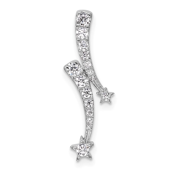 14k White Gold 1/4 carat Lab Grown Diamond VS/SI+ G+ Shooting Star Chain Slide Pendant