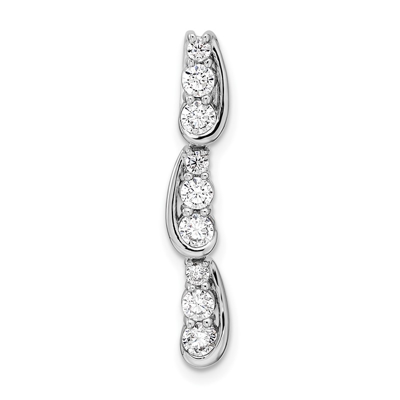 14K White Gold Lab Grown Diamond VS/SI+ G+ Fancy Chain Slide
