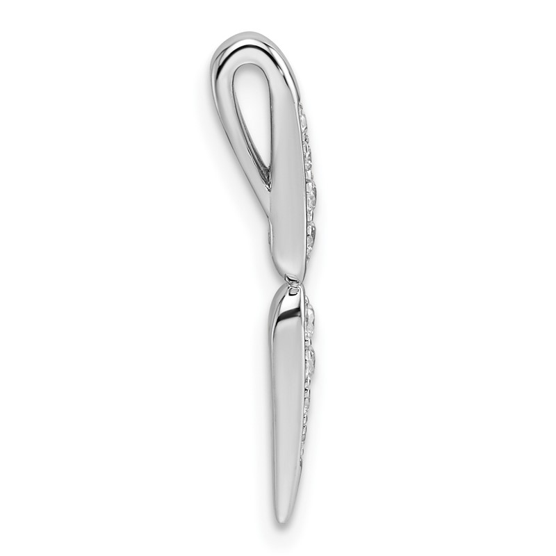 14k White Gold 1/8 carat Lab Grown Diamond VS/SI+ G+ Fancy Bar Chain Slide Pendant