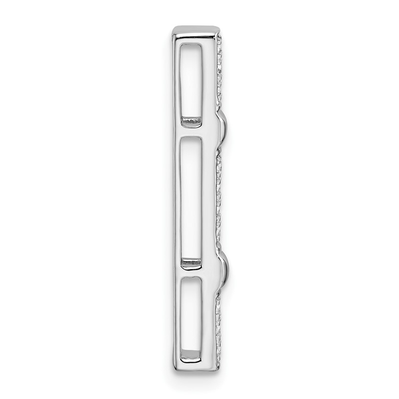14k White Gold 1/10 carat Lab Grown Diamond VS/SI+ G+ Fancy Bar Chain Slide Pendant