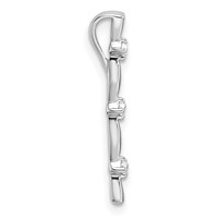 14K White Gold 0.05 Carat Lab Grown Diamond VS SI+ G+ Fashion Bar Chain Slide Pendant view 2
