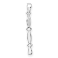 14K White Gold 0.05 Carat Lab Grown Diamond VS SI+ G+ Fashion Bar Chain Slide Pendant view 3