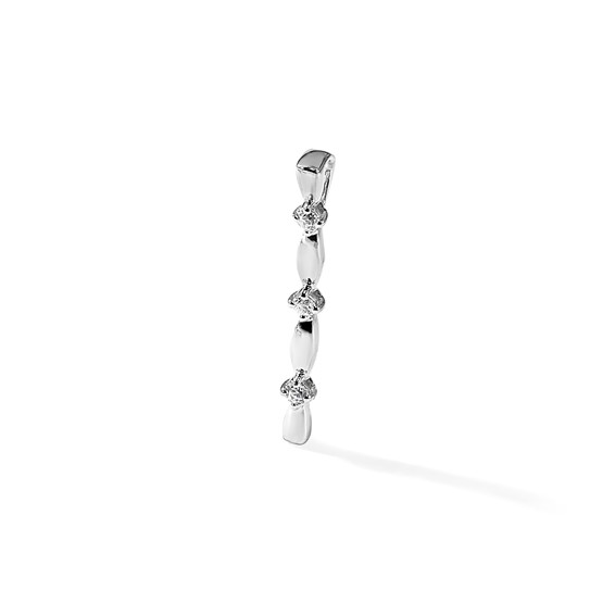 14k White Gold 1/20 carat Lab Grown Diamond VS/SI+ G+ Fashion Bar Chain Slide Pendant