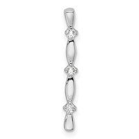 14K White Gold 0.05 Carat Lab Grown Diamond VS SI+ G+ Fashion Bar Chain Slide Pendant view 1