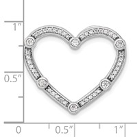 14K White Gold 0.33 Carat Lab Grown Diamond VS SI+ G+ Complete Open Heart Chain Slide Pendant view 4