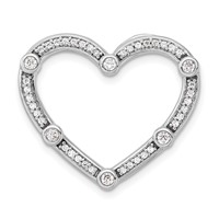 14K White Gold 0.33 Carat Lab Grown Diamond VS SI+ G+ Complete Open Heart Chain Slide Pendant view 1