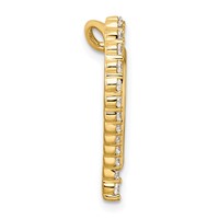 14K Yellow Gold 0.50 Carat Lab Grown Diamond VS SI+ G+ Complete Double Heart Chain Slide Pendant view 2