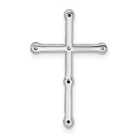 14K White Gold 0.20 Carat Lab Grown Diamond VS SI+ G+ Complete Cross Chain Slide Pendant view 3