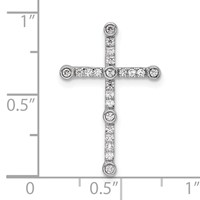 14K White Gold 0.20 Carat Lab Grown Diamond VS SI+ G+ Complete Cross Chain Slide Pendant view 4