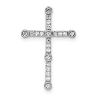 14K White Gold 0.20 Carat Lab Grown Diamond VS SI+ G+ Complete Cross Chain Slide Pendant view 1