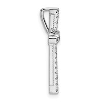 14K White Gold 0.25 Carat Lab Grown Diamond VS SI+ G+ Complete Cross Chain Slide Pendant view 2