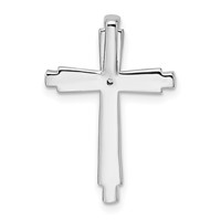 14K White Gold 0.25 Carat Lab Grown Diamond VS SI+ G+ Complete Cross Chain Slide Pendant view 3
