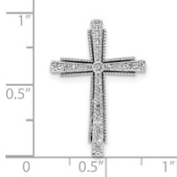 14K White Gold 0.25 Carat Lab Grown Diamond VS SI+ G+ Complete Cross Chain Slide Pendant view 4